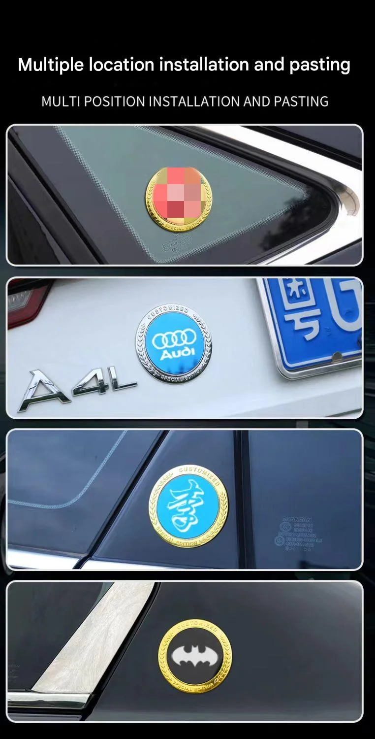 Triangle window side sticker, metal non-fading car stickers decorative stickers