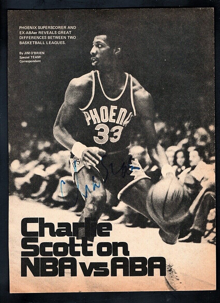 CHARLIE SCOTT-PHOENIX SUNS 8.5 X 11 AUTOGRAPHED MAGAZINE Photo Poster painting