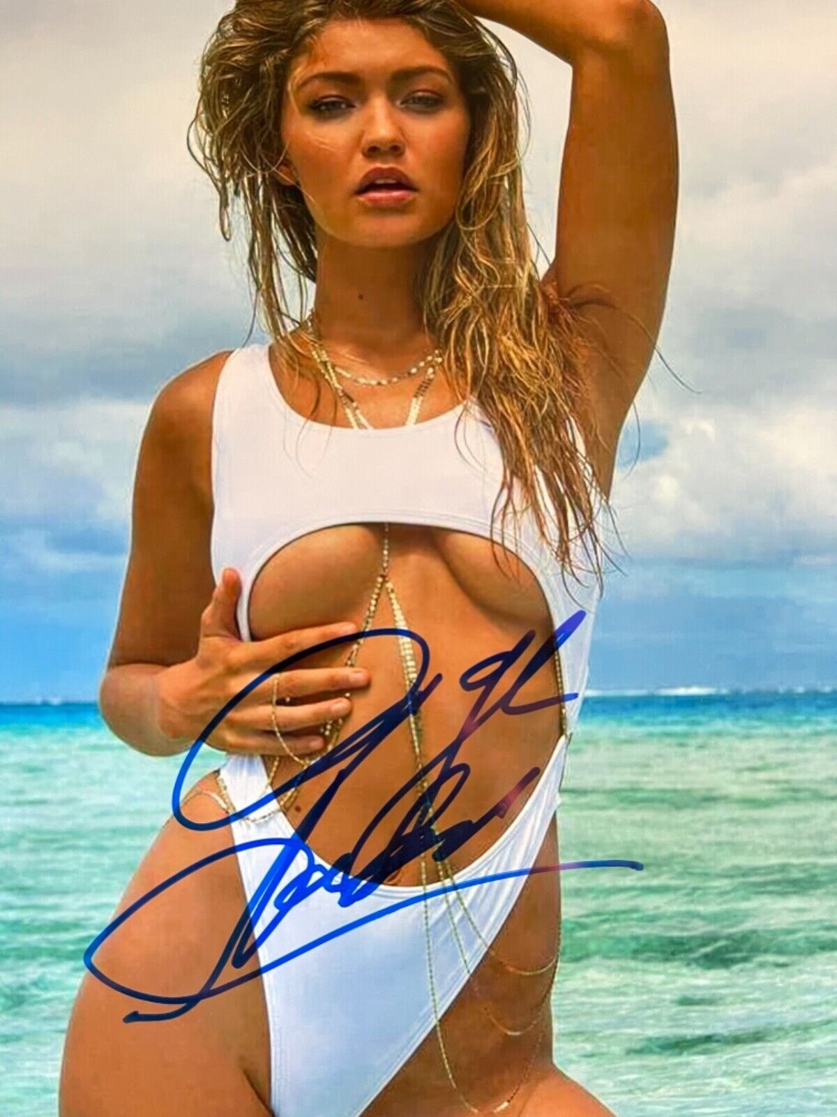 gigi hadid signed 8 x10 Photo Poster painting sexy picture super duper hot hott