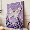 DIY Pearl Painting Lavender Butterfly for Home Decor with Frame(30x40cm)