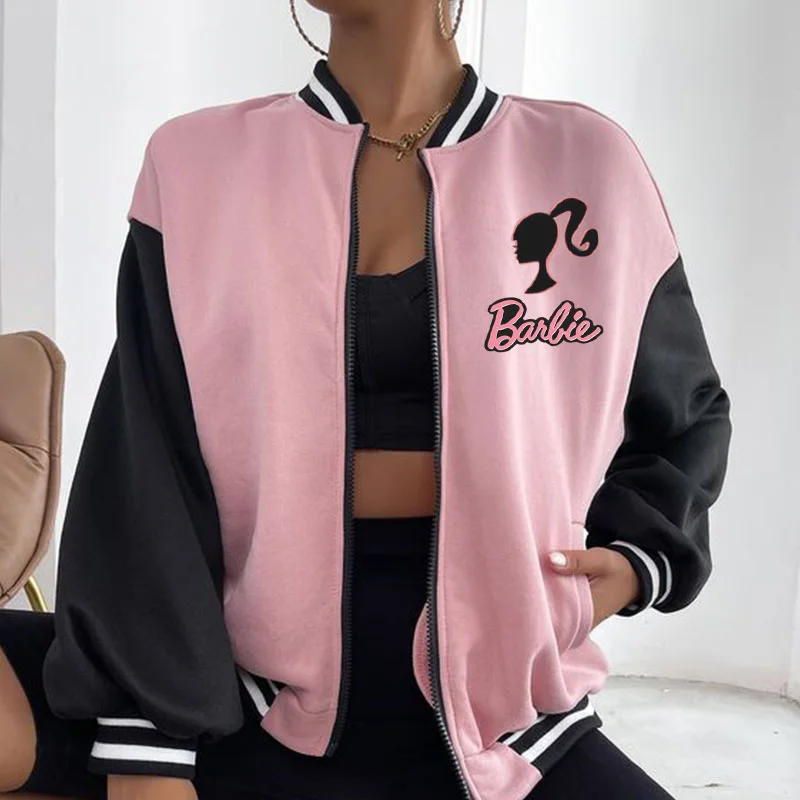 Barbie Gir Colour Block Drop Shoulder Varsity Jacket