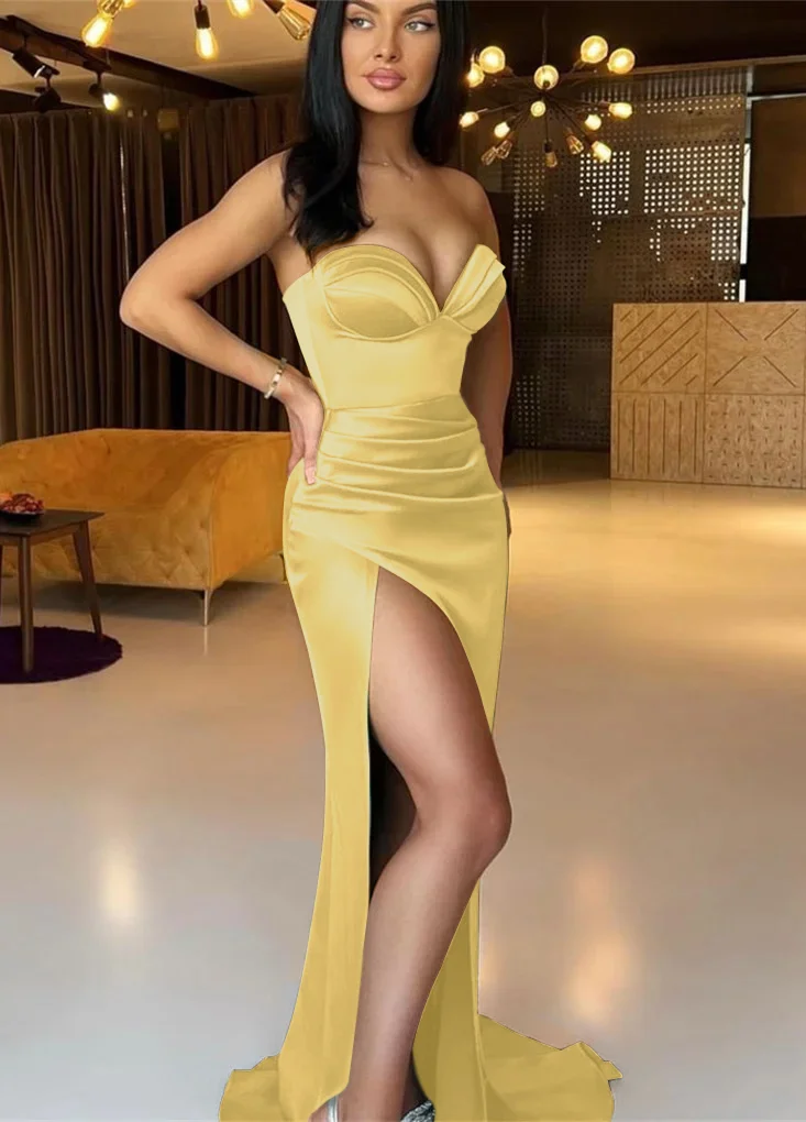 Green Sweetheart Long Mermaid Evening Dress With Split PD0617