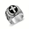 1pc 316L Stainless Steel Prayer Hand Cross Ring For Men, Party Jewelry