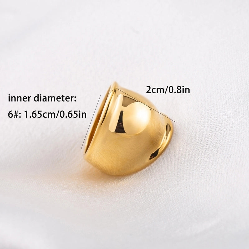 Casual Hip-Hop Minimalist Geometric 316 Stainless Steel  18K Gold Plated Polishing Rings