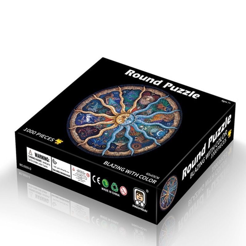 Round 3d Zodiac Puzzle Cartoon Plane Puzzle Jigsaw Toy 1000 Pcs (constellations) - vzzhome