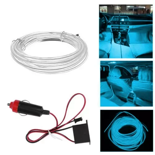 Dronehint 1x Car Interior Atmosphere Wire Strip Light LED Decor Lamp Car Parts Ice Blue 2M (For: Mini) Parts
