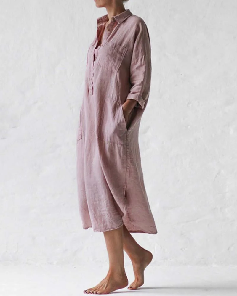 Shirt Dress In Dusty Pink