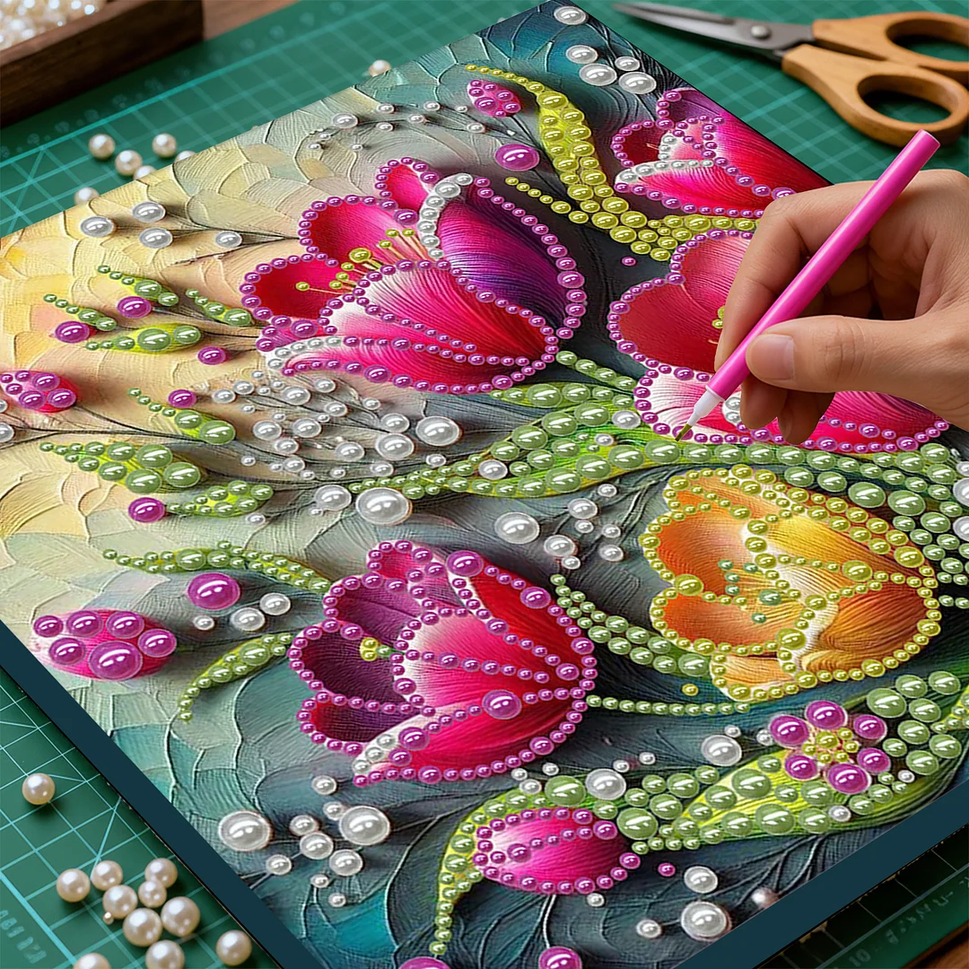 Tulip - DIY Pearl Diamond Art Kit With Frame 30*30cm