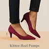 Women's 2 Inch Pumps Kitten Heels Closed Pointed Toe Low Heels Casual Shoes
