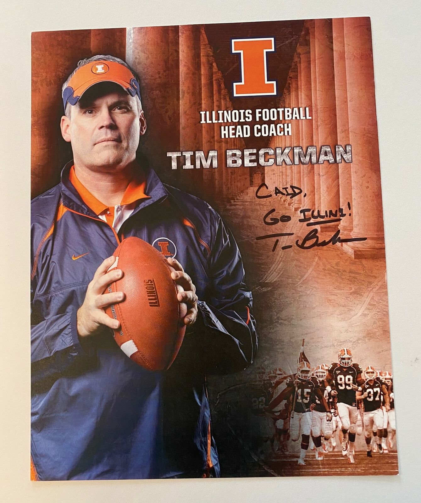 Tim Beckman Signed 8.5x11 Photo Poster painting Illinois Fighting Illini  SHIP Autograph