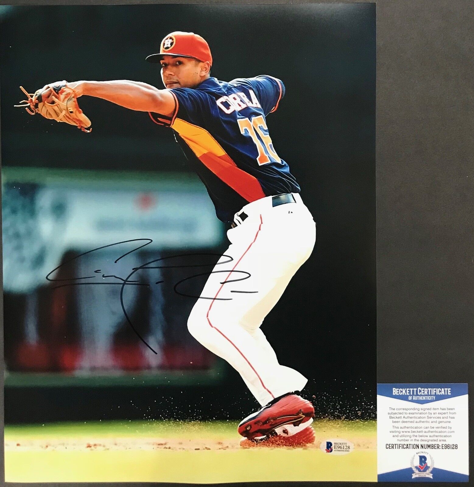 CHAMPIONS!!! Carlos Correa Signed HOUSTON ASTROS 11x14 Photo Poster painting #1 Beckett BAS