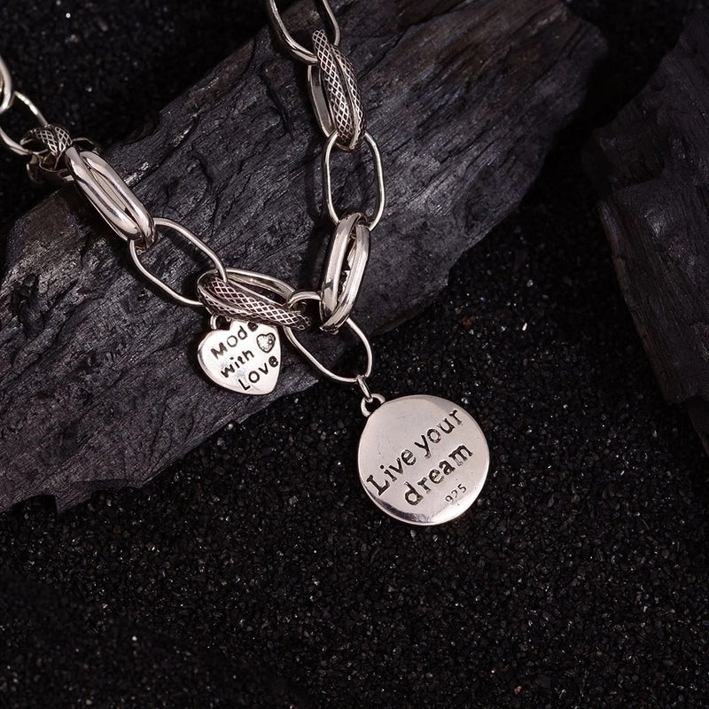 Minimalist Classic Style Commute Solid Color Copper Pendant Necklace