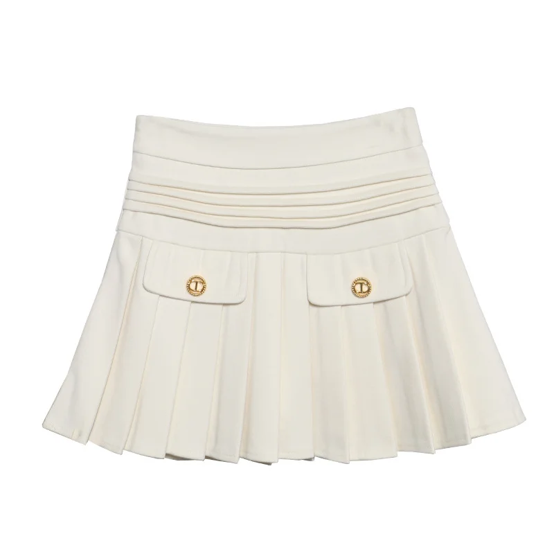 Uveng The Real Shot Of The Hairy Skirt Women's Autumn And Winter High-Waist A Word Small Incense Style Skirt Small Skirt 8262