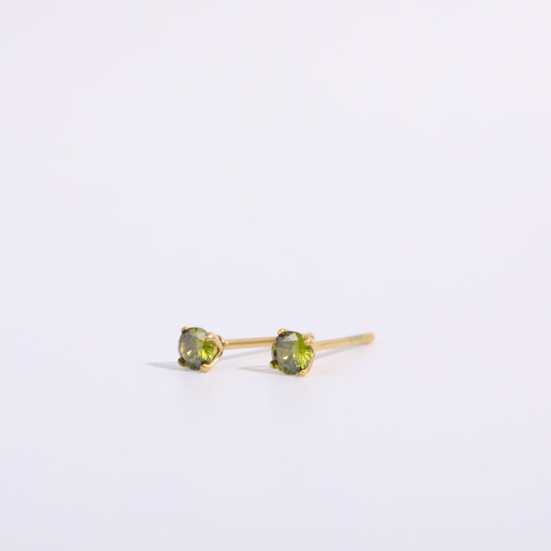 Round Geometric Titanium Steel Stud Earrings