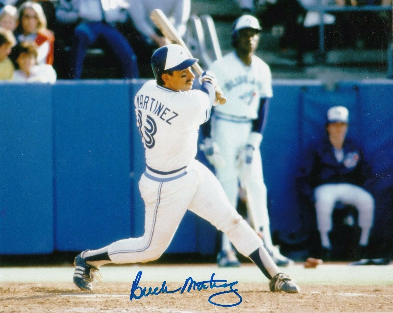 BUCK MARTINEZ TORONTO BLUE JAYS ACTION SIGNED 8x10