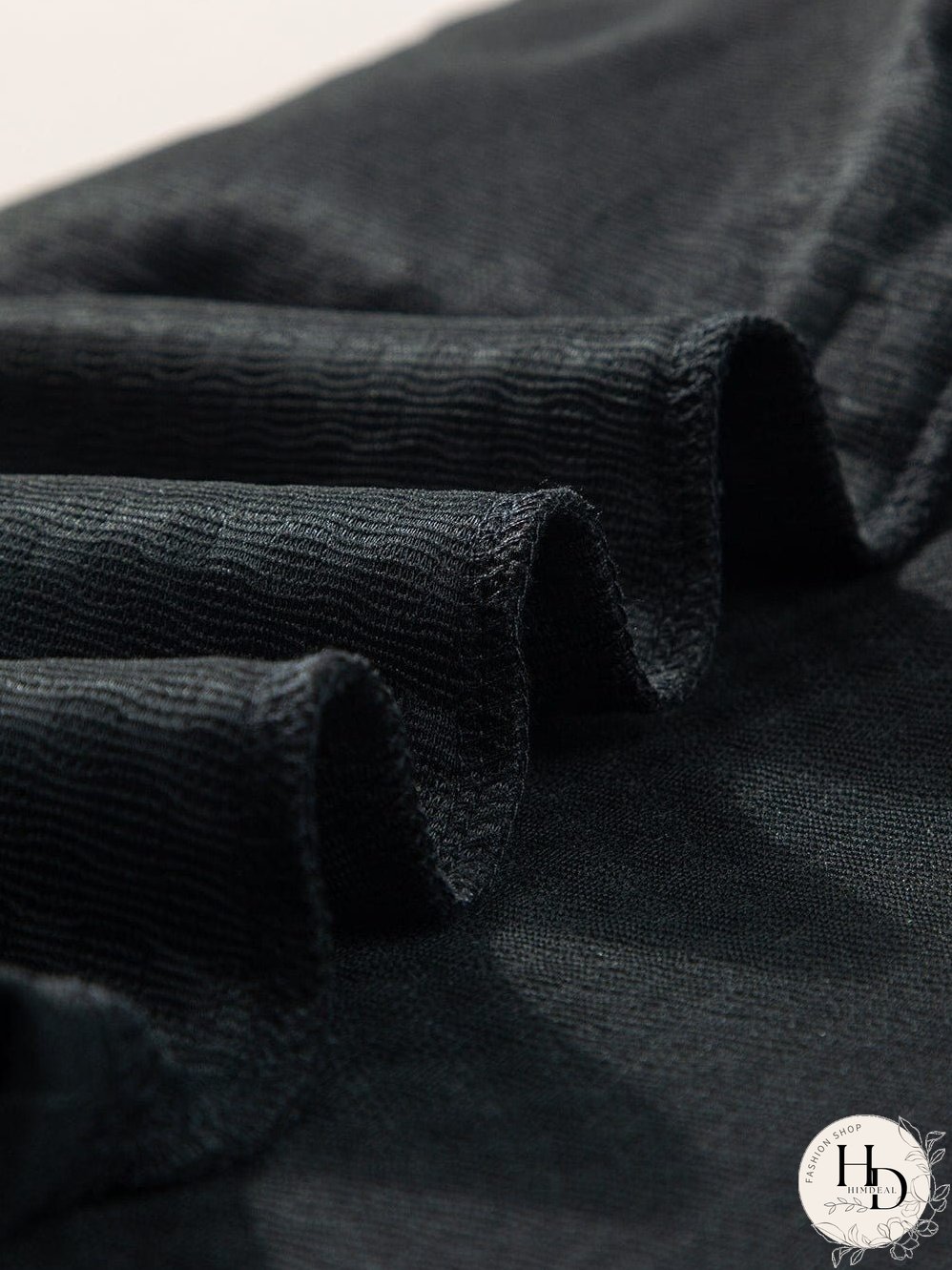 Summer Black Embroidered Puff Sleeve Top