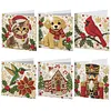 Special Shaped Diamond Painting Christmas Cards 6Pcs DIY Gem Greeting