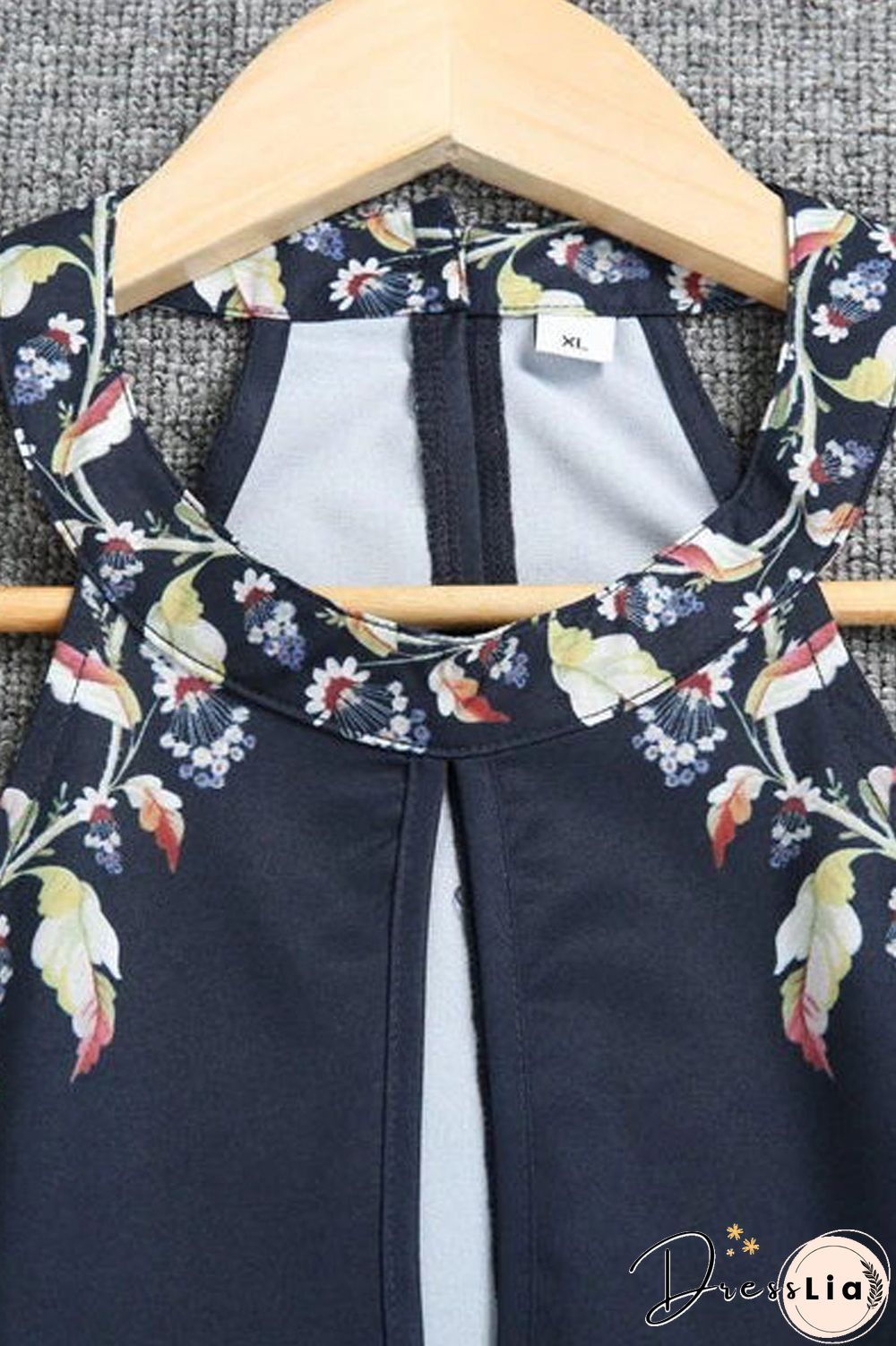 Halter Neck Floral Print Sleeveless Dress