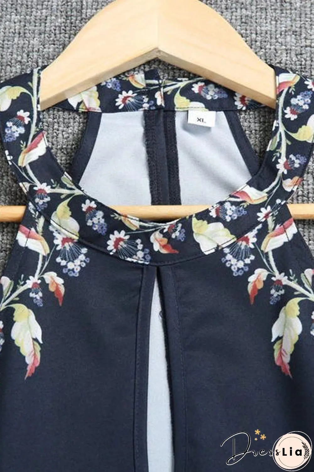 Halter Neck Floral Print Sleeveless Dress