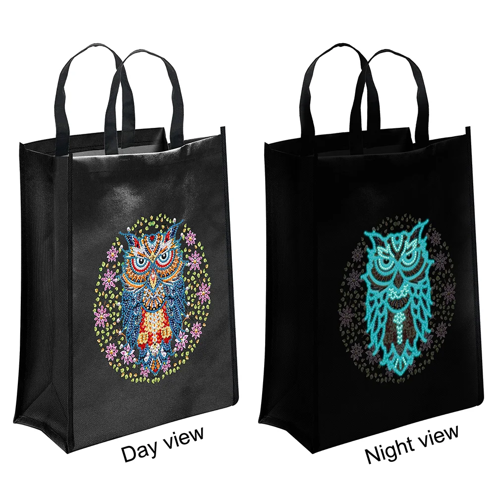 DIY Diamond Painting Luminous Eco-Friendly Bag - Owl