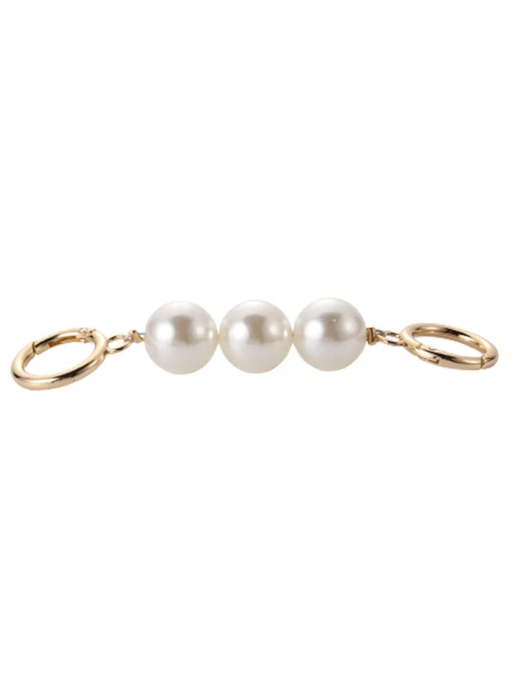 Women Bag Replacement Chain Strap Extender Imitation Pearl Bead Decor (C)