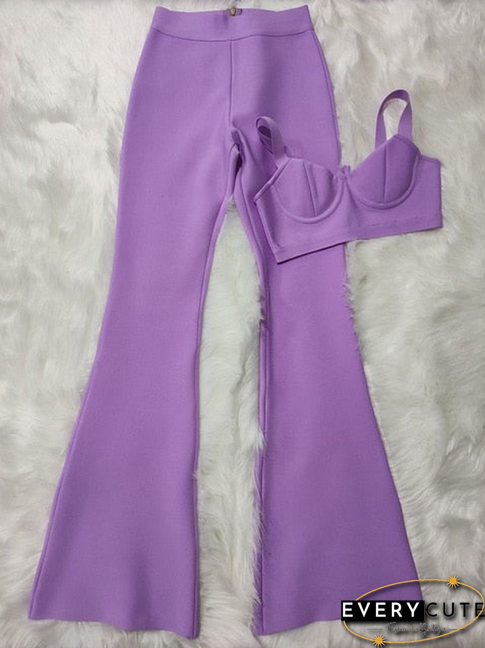 Summer Womens Fashion Sexy Bandage Two-Piece Set Sleeveless Tight Short Top High Waist