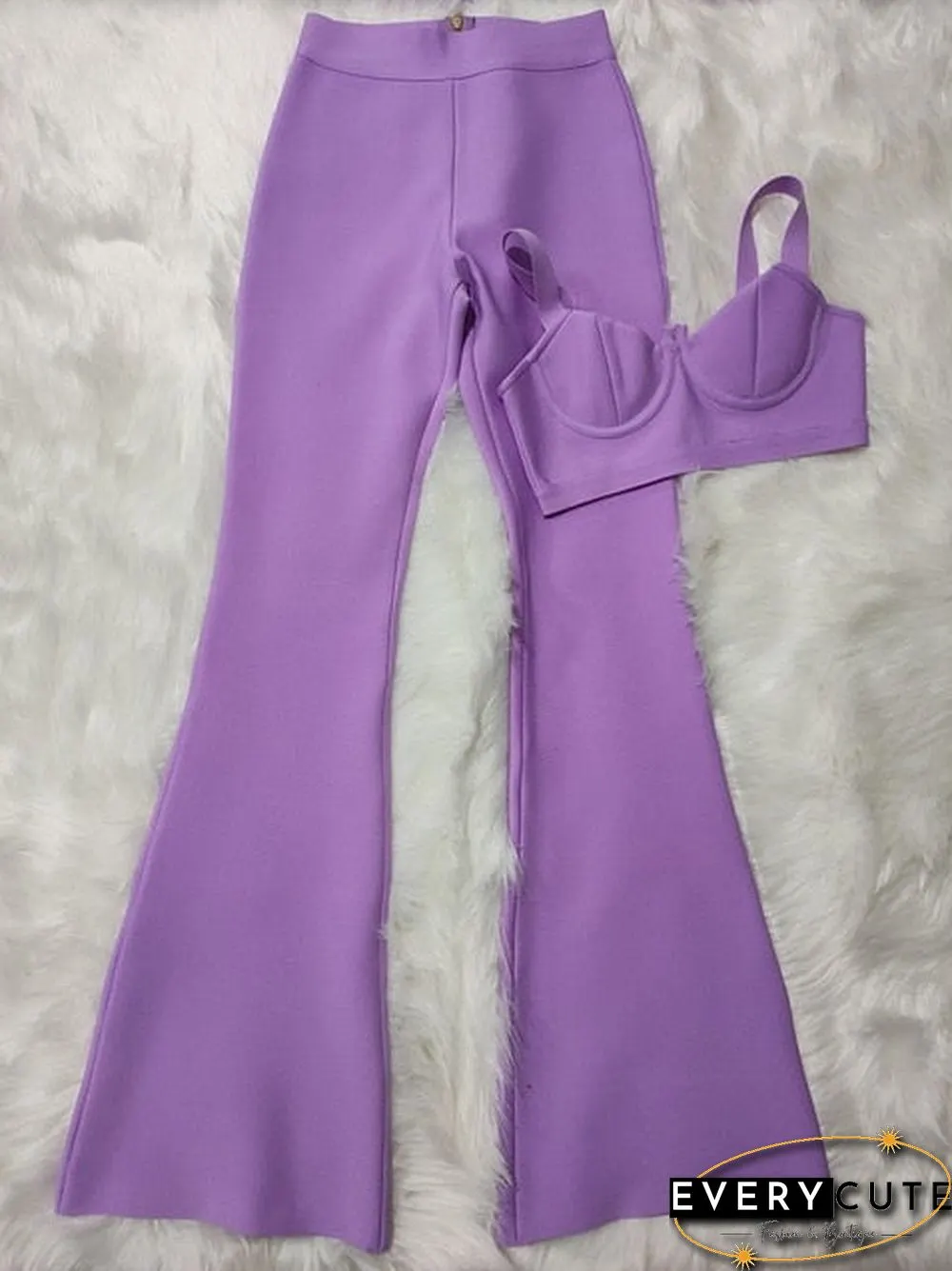 Summer Womens Fashion Sexy Bandage Two-Piece Set Sleeveless Tight Short Top High Waist
