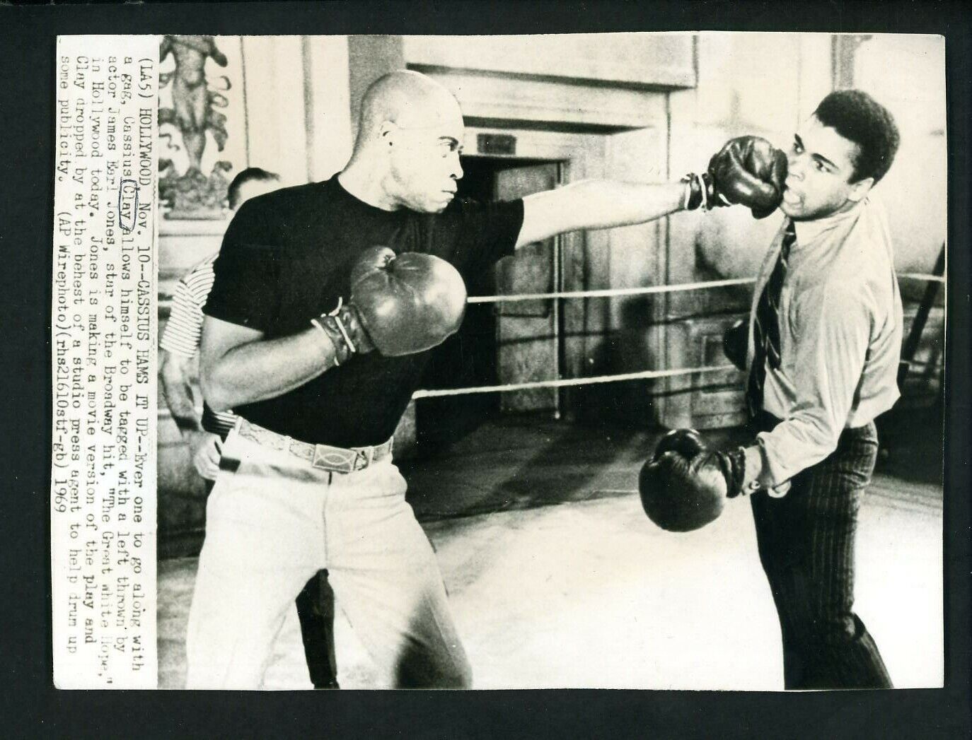 Cassius Clay & James Earl Jones The Great White Hope 1969 Press Photo Poster painting Boxing