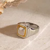 Silver Golden Stainless Steel Unisex Ring