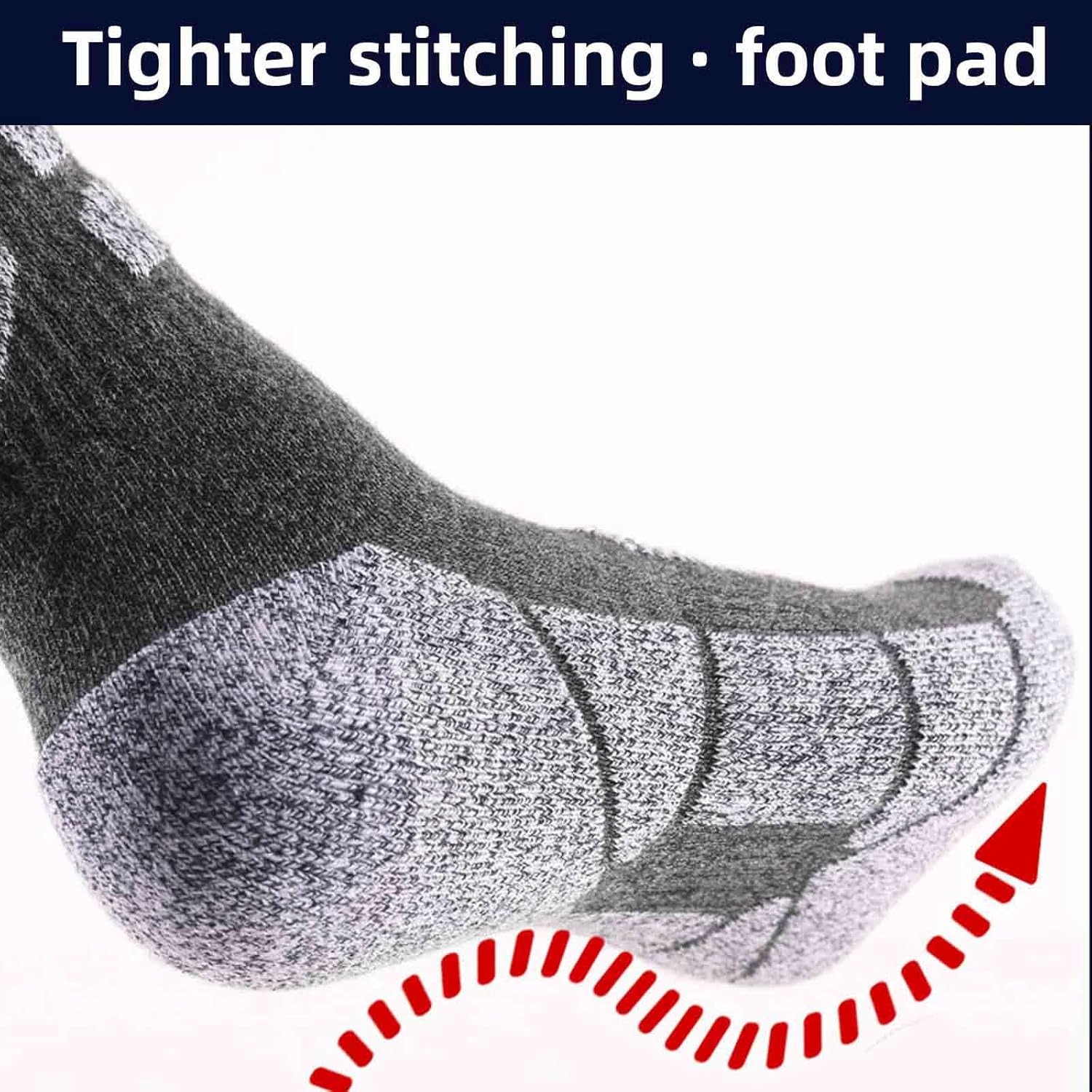 Outdoor Sports Socks With Thickened Towel Sole For Mountaineering Shock Absorption Hiking And Running Mid-tube Socks