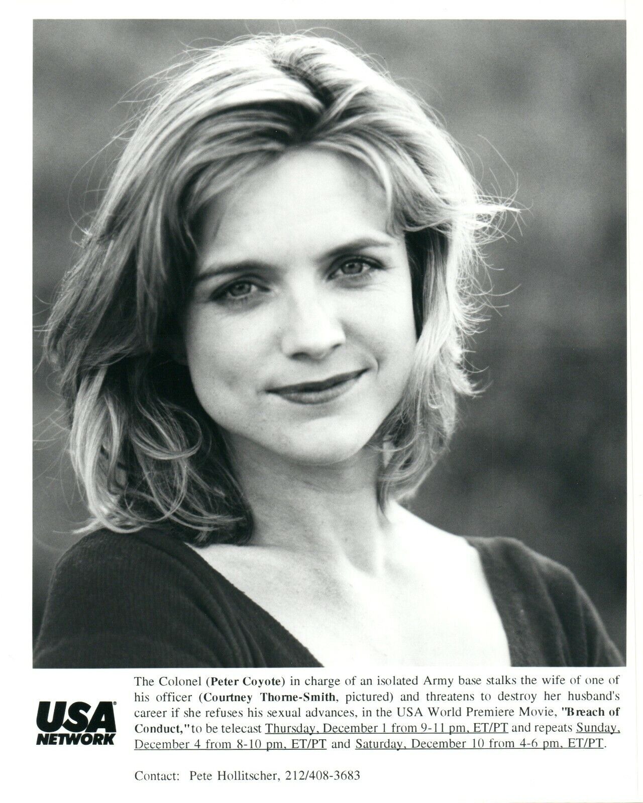 COURTNEY THORNE SMITH Actress 8x10 Promo Press Photo Poster painting BREACH OF CONDUCT Movie