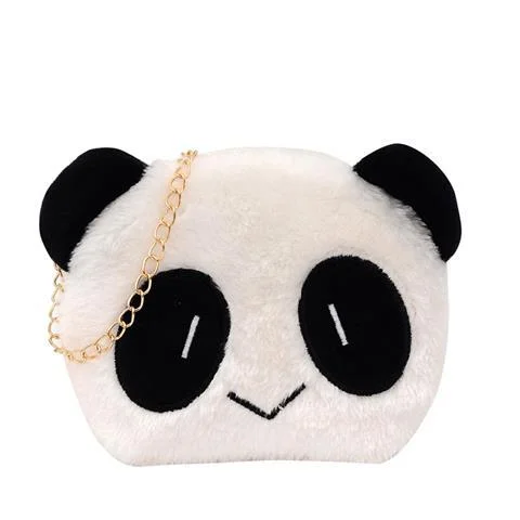 Girls 2021 Autumn and Winter New Trendy Wild Panda Cute Cartoon Plush Crossbody Shoulder Bag Multifunction Mochila Mujer Bolsa