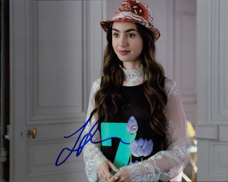 Lily Collins (Emily In Paris) signed 8x10 Photo Poster painting COA