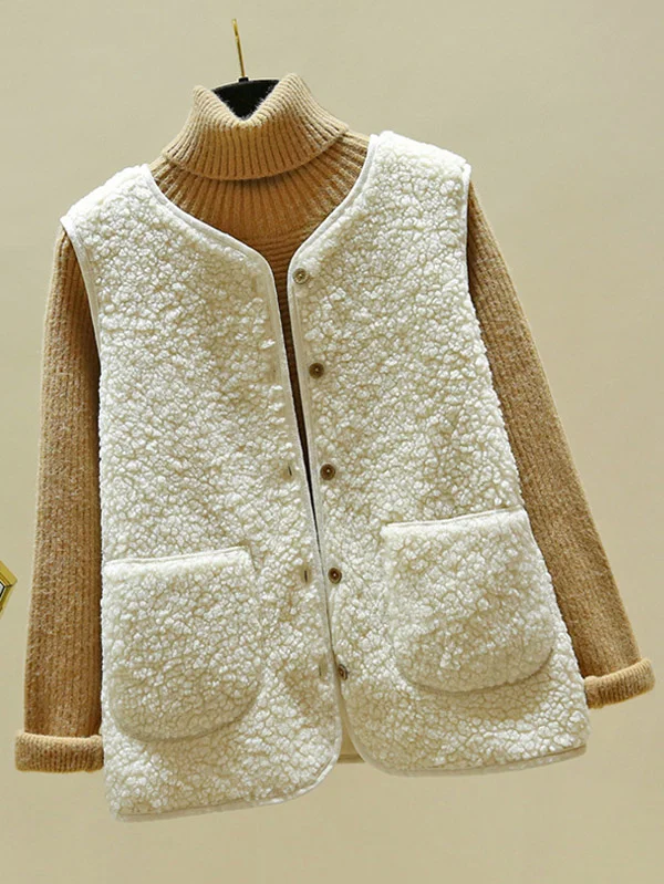 Loose Warm Lambswool Vest 