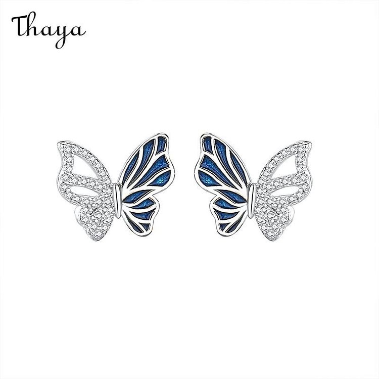 Thaya 925 Silver Hollow Butterfly Earrings&Bracelet&Necklace