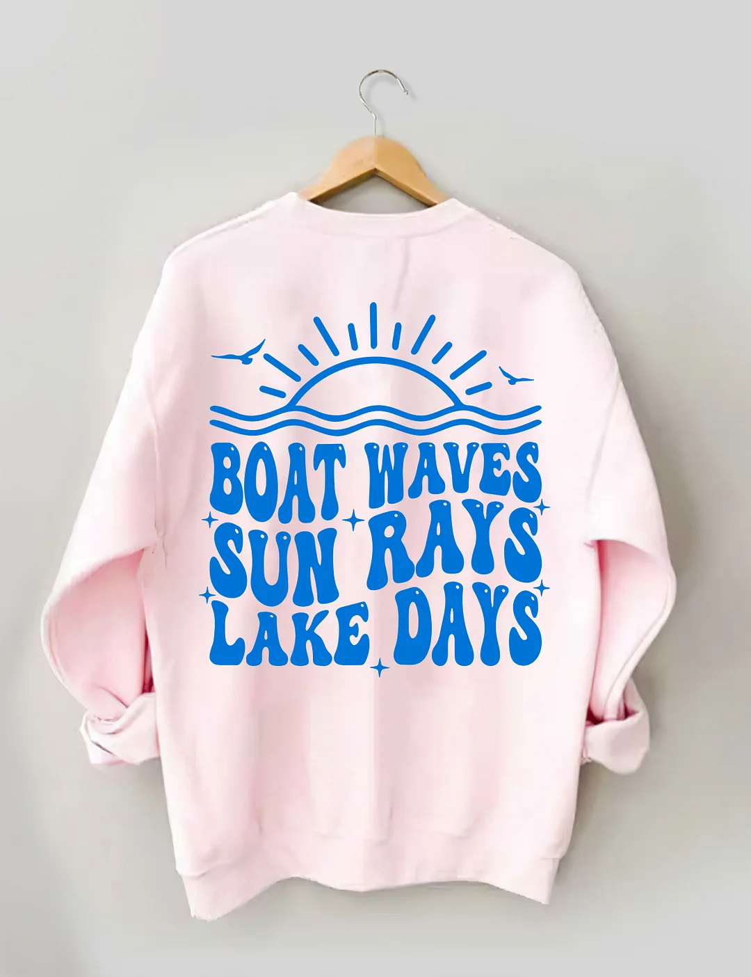 Boat Waves Sun Rays Lake Days Sweatshirt