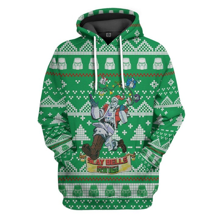 Unisex Green Ugly Christmas Sweaters 3D Print Hoodies