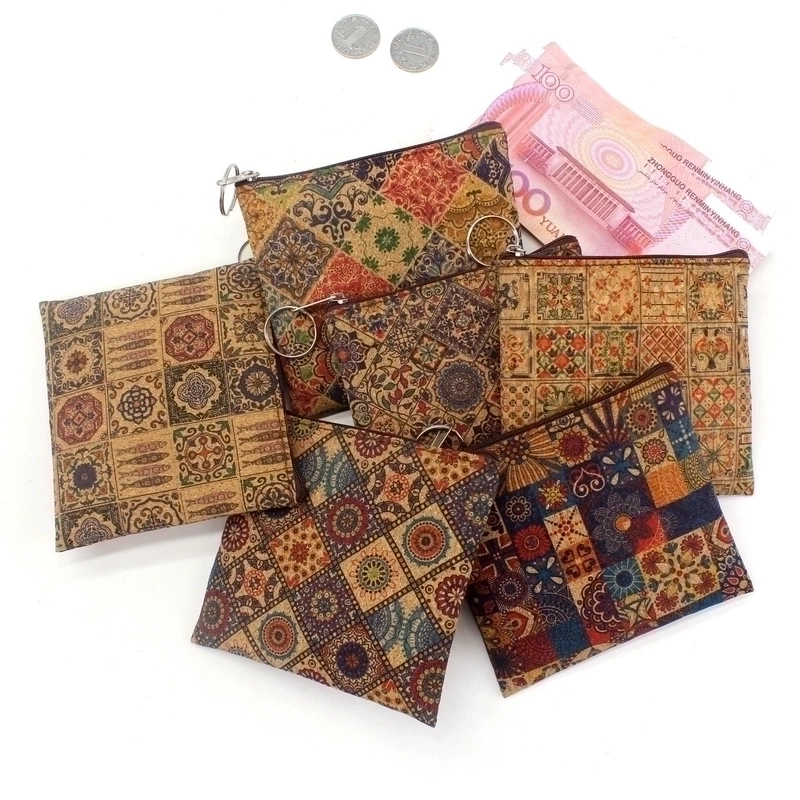 Women’s Geometric Woven Fabric Zipper Coin Purses