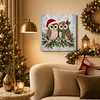 (20x20cm)Owl Xmas Pearl Painting Art Kits With Inner Frame Pearl Gem Paintings Picture Arts Craft for Adults Beginners Home Wall Decor