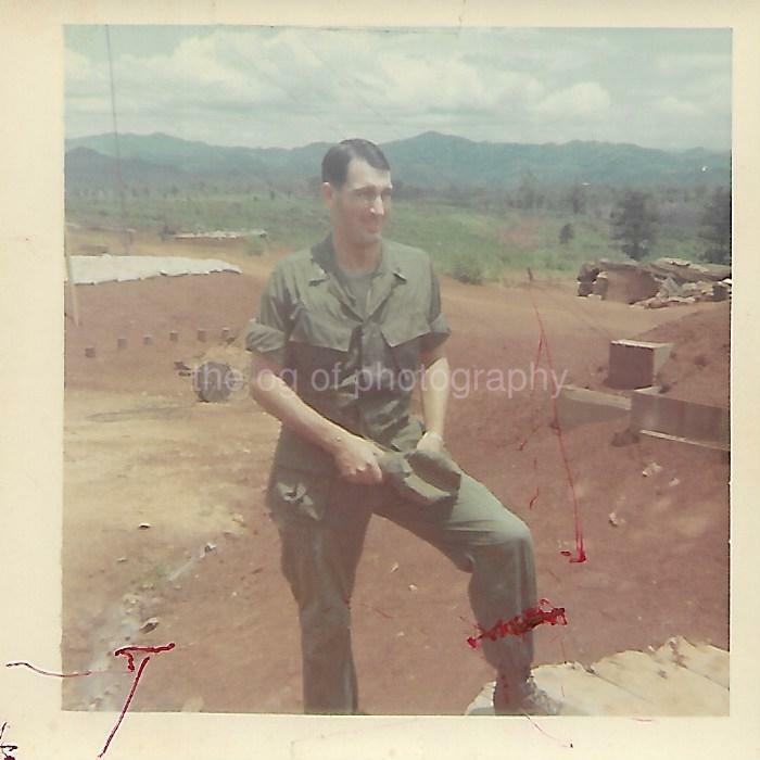 FOUND Photo Poster painting Color VIETNAM ERA MILITARY MAN Original 1960's SOLDIER 112 23 Q