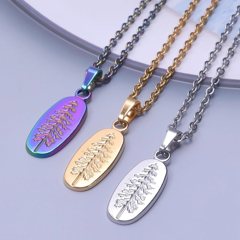 Casual Minimalist Tree 304 Stainless Steel 18K Gold Plated Pendant Necklace Necklace Pendant