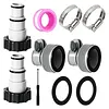 Threaded Connection Pumps Leak-proof Pool Hose Conversion Connector for 1.5&1.25 Inch Hoses Multi-Use for Swimming Pools Outdoors Activities Water Play