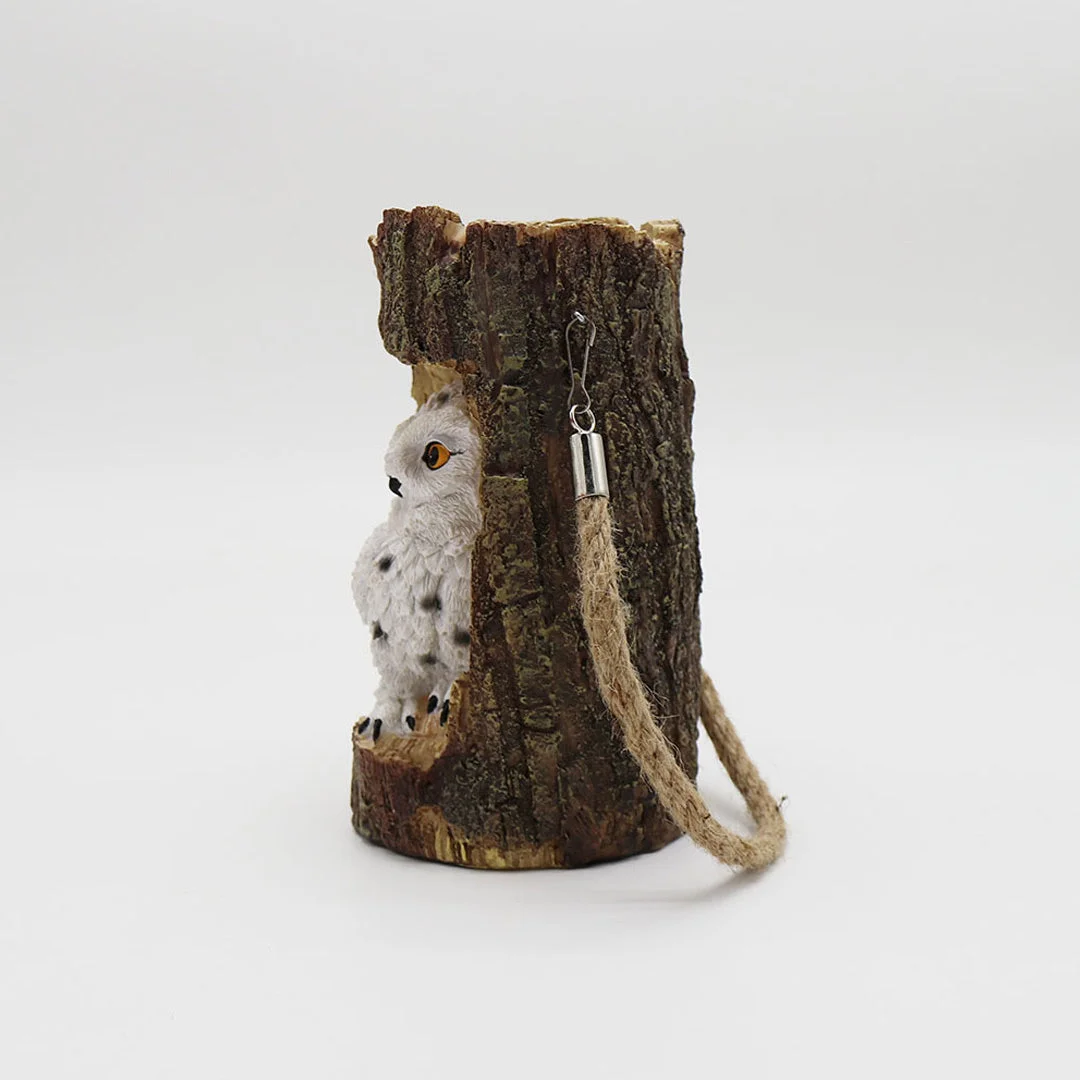 Solar Tree Stump Owl Night Light