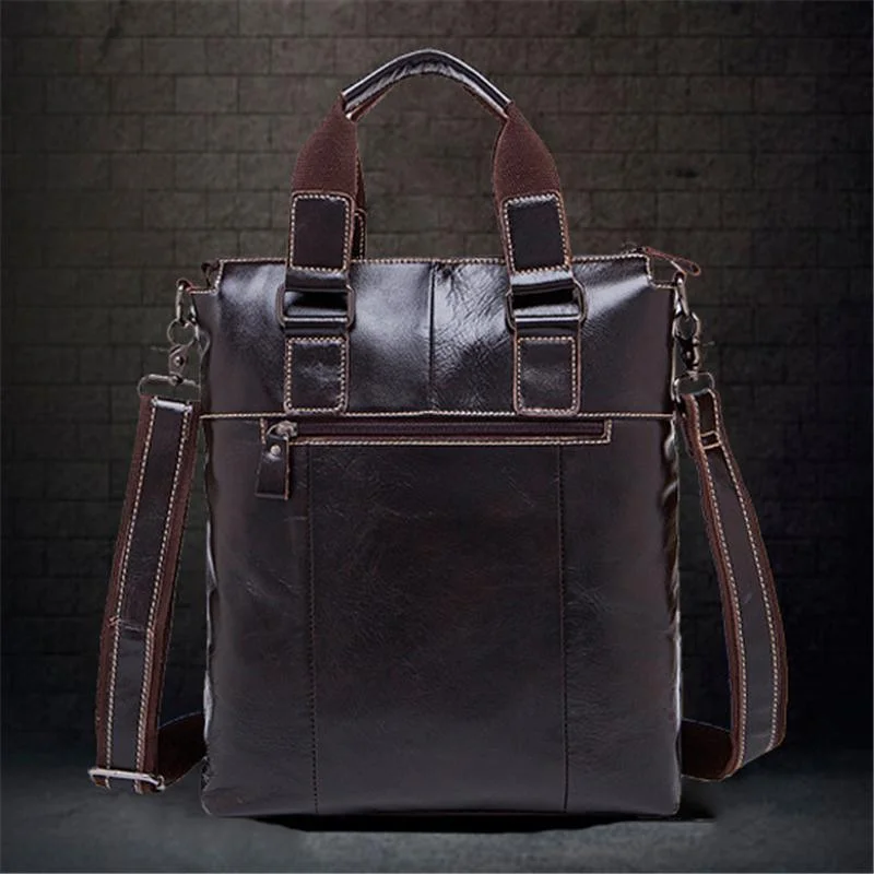 Vintage Style Leather Business Handbag Crossbody Bag For Men
