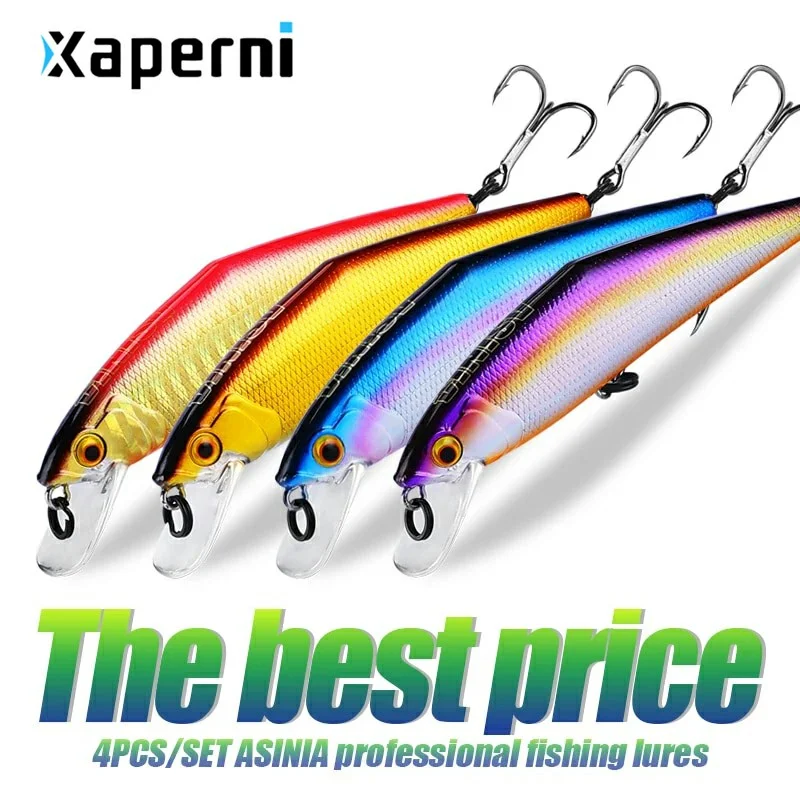 ASINIA Best price 4pcs each set 8.5cm 15.4g New model fishing lures hard bait quality professional minnow heavy sinking minnow