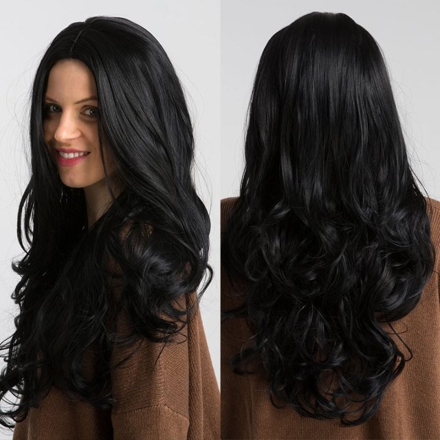 Long Black Wavy  Wigs For Daily  US Mall Lifes