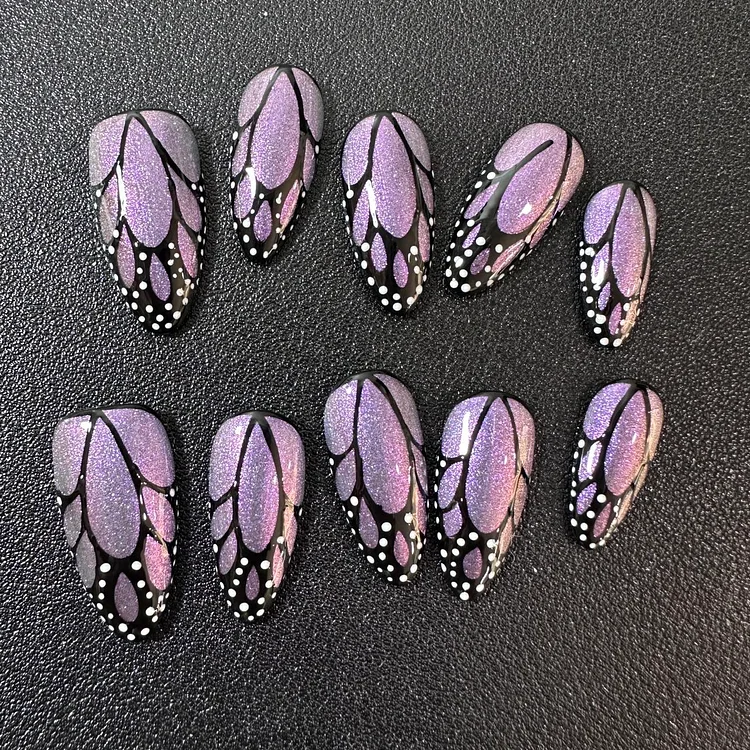 Beautiful&Intricate butterfly nail art-Y023