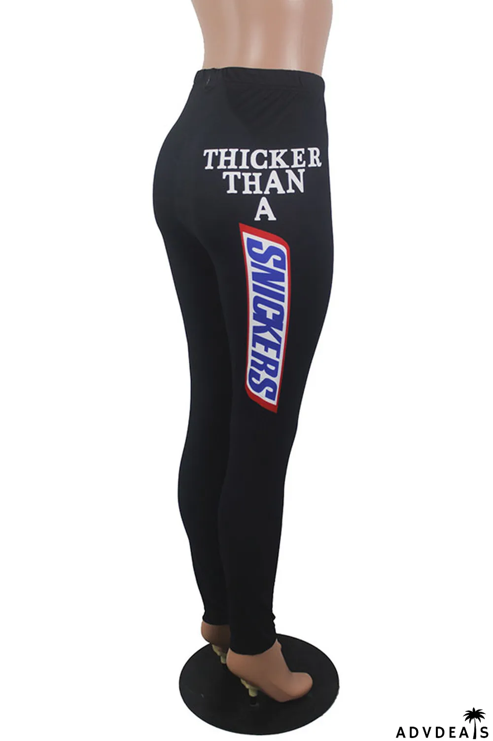 Pink Elastic Fly Mid Print Straight Pants Bottoms