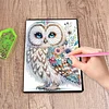 2pcs Owl Partial DIY 50 Pages A5 Diamond Painting Notebook for Study Drawing