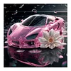 4pcs Diamond Painting -DIY Round Drill Pink Roadster